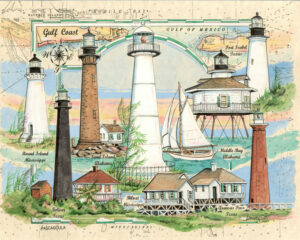 10527 Lighthouses of the Gulf of Mexico